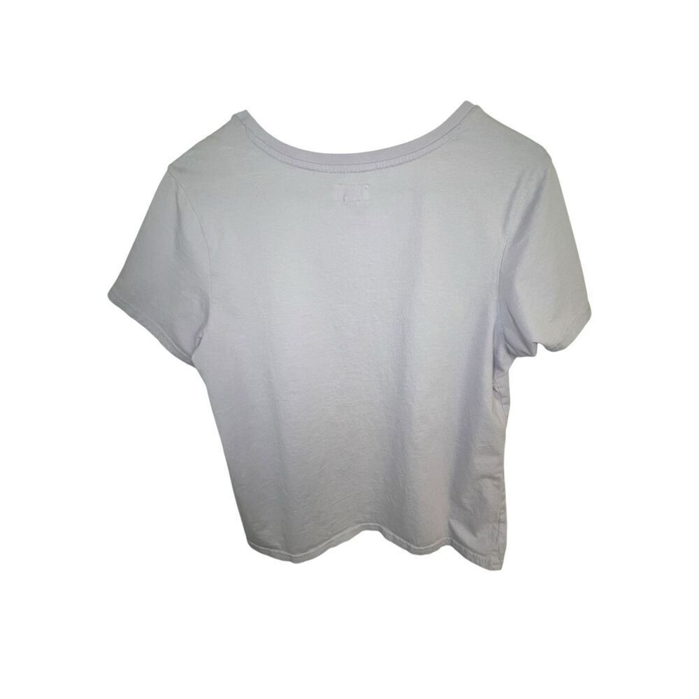Pact Light Purple Basic Solid V-Neck Short Sleeve Cotton T-Shirt - Picture 4 of 5